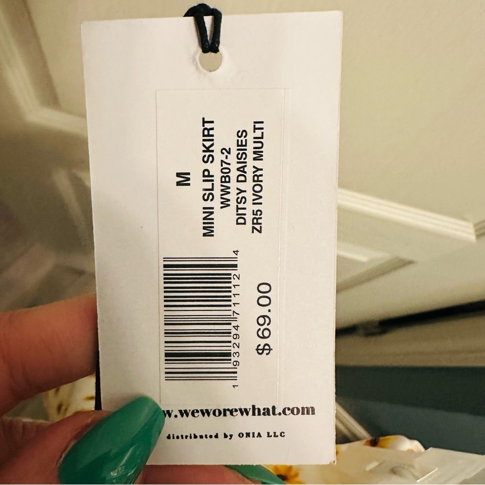 WeWoreWhat NWT Womens White Floral Sunflower Slip Miniskirt msrp $69 medium - Picture 5 of 9